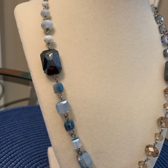 Shades of Blue and Gold Sparkle Necklace by Chico's - Picture 5 of 7
